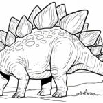 coloriage Stegosaurus à imprimer pour enfant de 6 ans