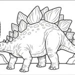 coloriage Stegosaurus pour enfant de 4 ans