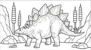 coloriage Stegosaurus pour enfant de 4 ans