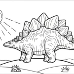 coloriage Stegosaurus et decoupage