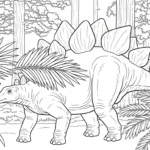 coloriage Stegosaurus à imprimer pour enfant de 8 ans