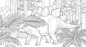 coloriage Stegosaurus à imprimer pour enfant de 8 ans