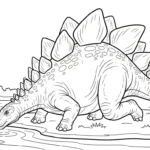 coloriage Stegosaurus pour enfant de 6 ans