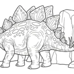 coloriage Stegosaurus à imprimer pour enfant de 2 ans