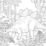 coloriage Stegosaurus pour enfant de 10 ans