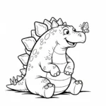 coloriage Stegosaurus à imprimer kawaii