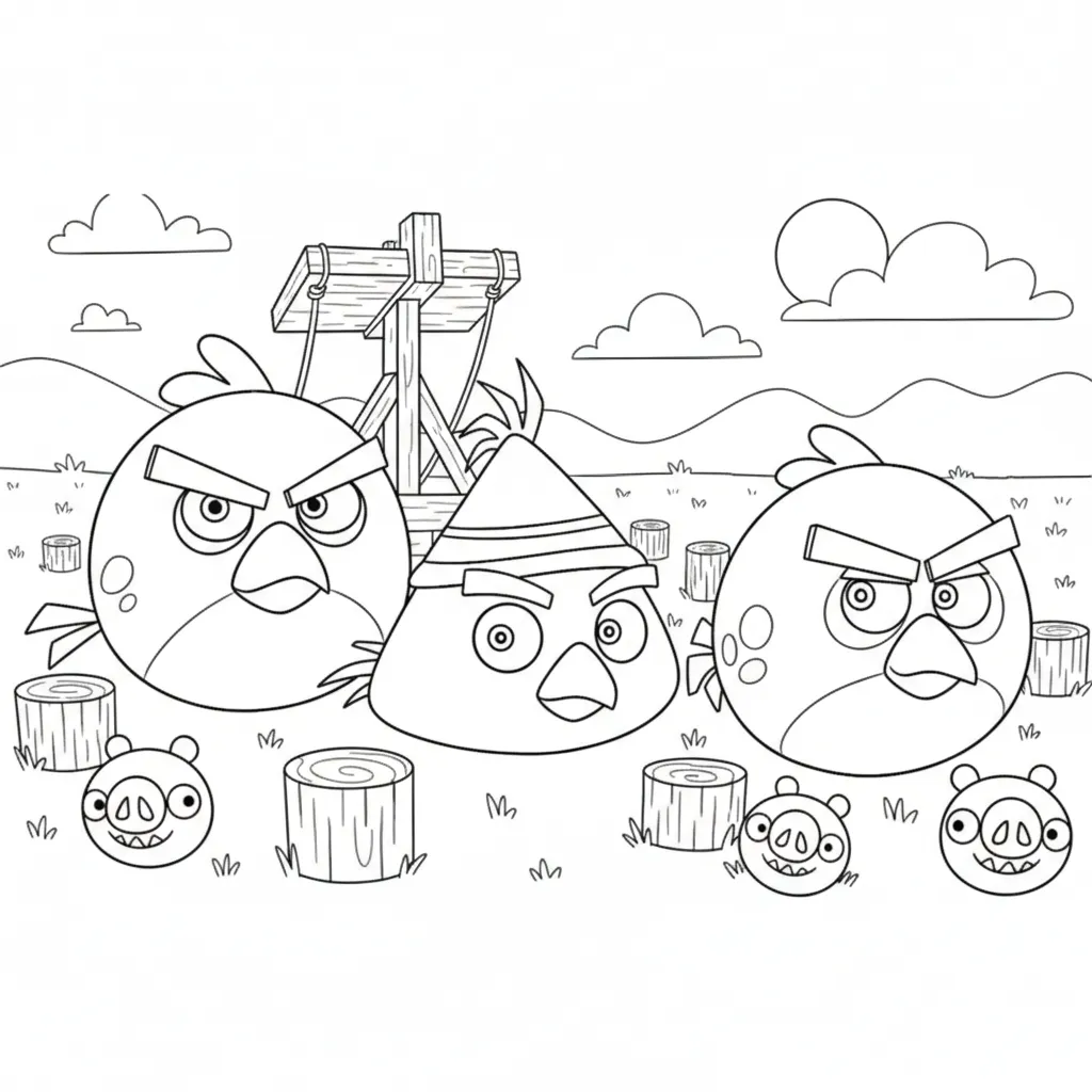 Tranh tô màu Angry Birds