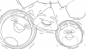 coloriage Angry Birds à imprimer pour enfant de 6 ans