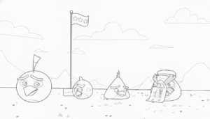 image de coloriage Angry Birds pour enfant