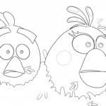 coloriage Angry Birds à imprimer pour enfant de 3 ans