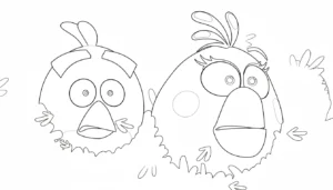 coloriage Angry Birds à imprimer pour enfant de 3 ans