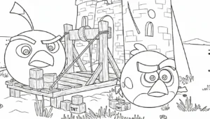 coloriage Angry Birds et découpage à imprimer
