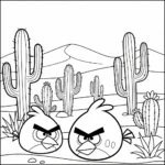 coloriage Angry Birds à imprimer kawaii