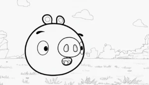 coloriage Angry Birds à imprimer kawaii