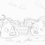 coloriage Angry Birds à imprimer pour enfant de 3 ans