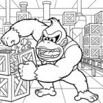 coloriage Donkey Kong à imprimer pdf gratuit