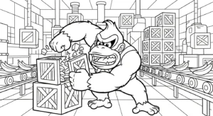 coloriage Donkey Kong à imprimer pdf gratuit