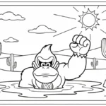 coloriage Donkey Kong pour enfant de 5 ans