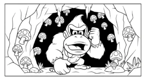 coloriage Donkey Kong pour enfant de 5 ans
