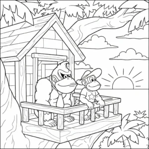 coloriage Donkey Kong à imprimer a4