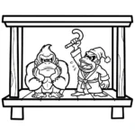 coloriage Donkey Kong à imprimer pour enfant de 8 ans