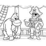 coloriage Donkey Kong pour enfant de à imprimer