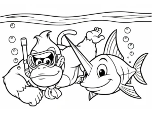 coloriage Donkey Kong a dessiner en ligne