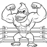 coloriage Donkey Kong à imprimer pour enfant de 2 ans