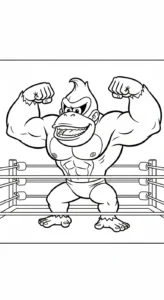 coloriage Donkey Kong à imprimer pour enfant de 2 ans