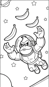 coloriage Donkey Kong pour enfant de 6 ans