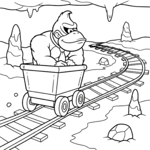 coloriage Donkey Kong pour enfant de 7 ans
