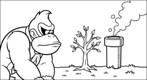 coloriage Donkey Kong à imprimer pour enfant de 12 ans