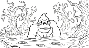 coloriage Donkey Kong à imprimer gratuitement