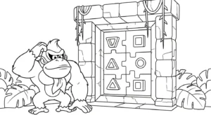 coloriage Donkey Kong et découpage à imprimer