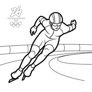 coloriage Jeux Olympiques d’Hiver de 2026 pour enfant de 3 ans