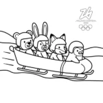 coloriage Jeux Olympiques d’Hiver de 2026 à imprimer pour enfant de 6 ans