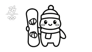 coloriage Jeux Olympiques d’Hiver de 2026 à imprimer pour enfant de 2 ans