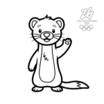 coloriage Jeux Olympiques d’Hiver de 2026 pour primaire