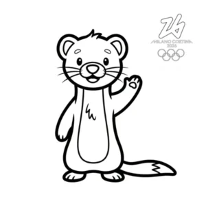 coloriage Jeux Olympiques d’Hiver de 2026 pour primaire