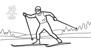 coloriage Jeux Olympiques d’Hiver de 2026 pour enfant de 2 ans