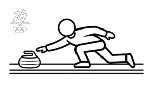 coloriage Jeux Olympiques d’Hiver de 2026 a imprimer pour enfant de 4 ans