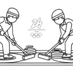 coloriage Jeux Olympiques d’Hiver de 2026 pour primaire