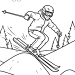 coloriage Jeux Olympiques d’Hiver de 2026 à imprimer pour enfant de 12 ans