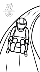 coloriage Jeux Olympiques d’Hiver de 2026 pour enfant de 6 ans