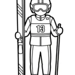 coloriage Jeux Olympiques d’Hiver de 2026 à imprimer pour enfant de 8 ans