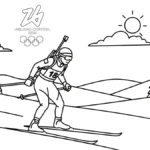 coloriage Jeux Olympiques d’Hiver de 2026 pour enfant de 3 ans