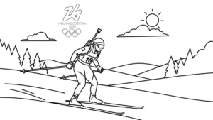 coloriage Jeux Olympiques d’Hiver de 2026 pour enfant de 3 ans