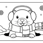coloriage Jour de la Marmotte à imprimer pour enfant de 4 ans