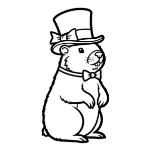 coloriage Jour de la Marmotte pour enfant