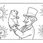 coloriage Jour de la Marmotte à imprimer gratuitement